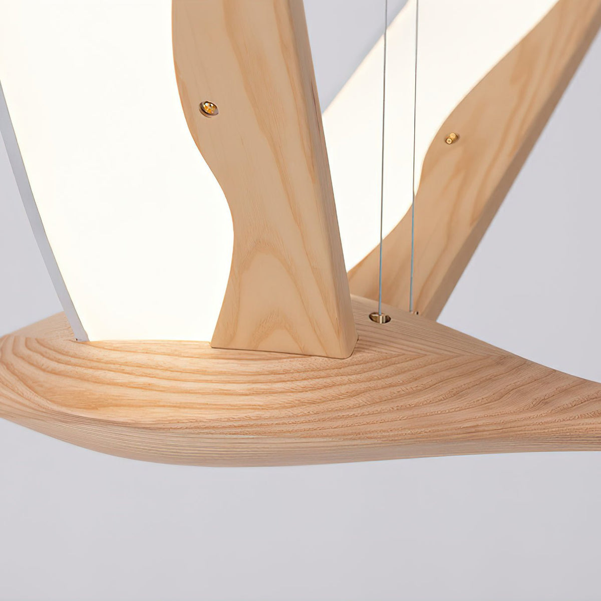 Solitude Crane Pendant Light – Modern Wood LED Chandelier