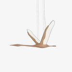 Solitude Crane Pendant Light – Modern Wood LED Chandelier