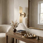 Solmira Twin Alabaster Wall Sconce in Brushed Brass