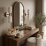 Solmira Twin Alabaster Wall Sconce in Brushed Brass