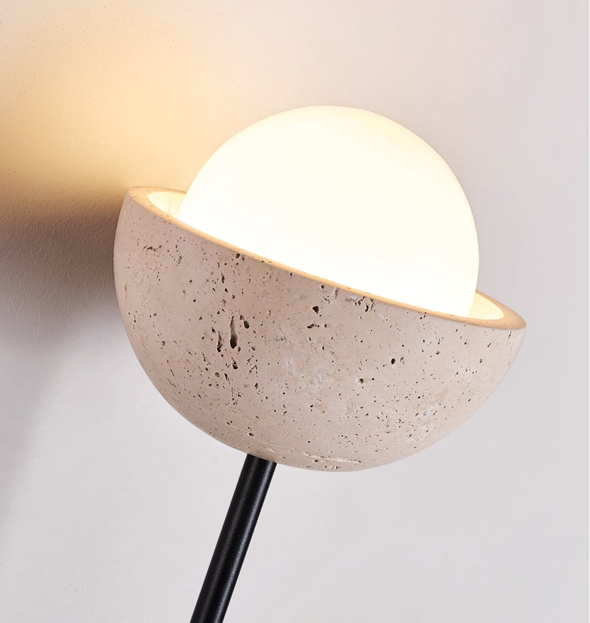 Solstice Linea Wall Sconce in Travertine and Walnut