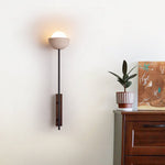 Solstice Linea Wall Sconce in Travertine and Walnut