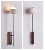 Solstice Linea Wall Sconce in Travertine and Walnut