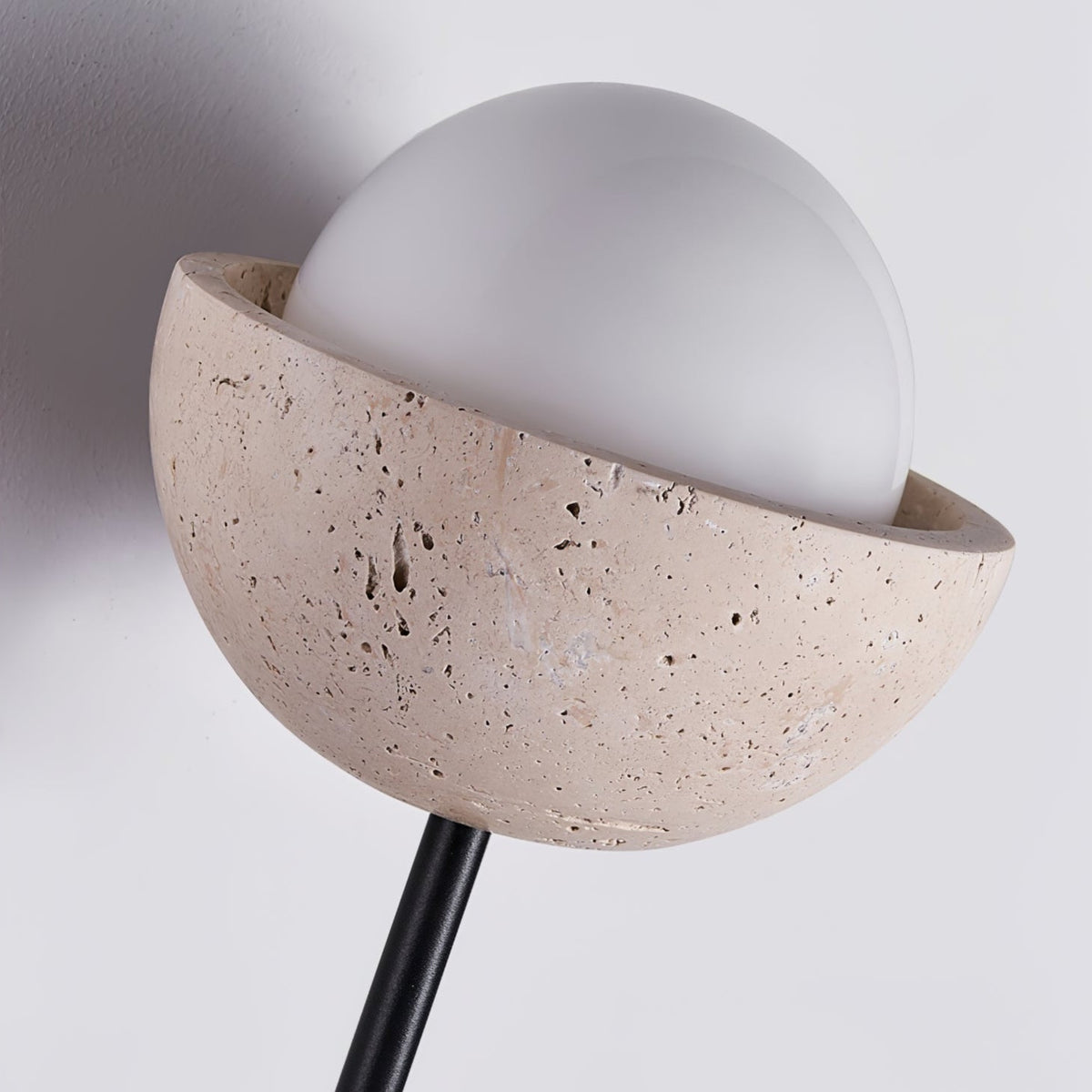 Solstice Linea Wall Sconce in Travertine and Walnut