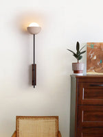 Solstice Linea Wall Sconce in Travertine and Walnut