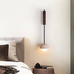 Solstice Linea Wall Sconce in Travertine and Walnut