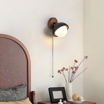 Solstice Pivot Wall Sconce in Black Travertine and Walnut