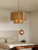 Soltera Handwoven Rattan Swag Pendant Light for Dining and Living Spaces