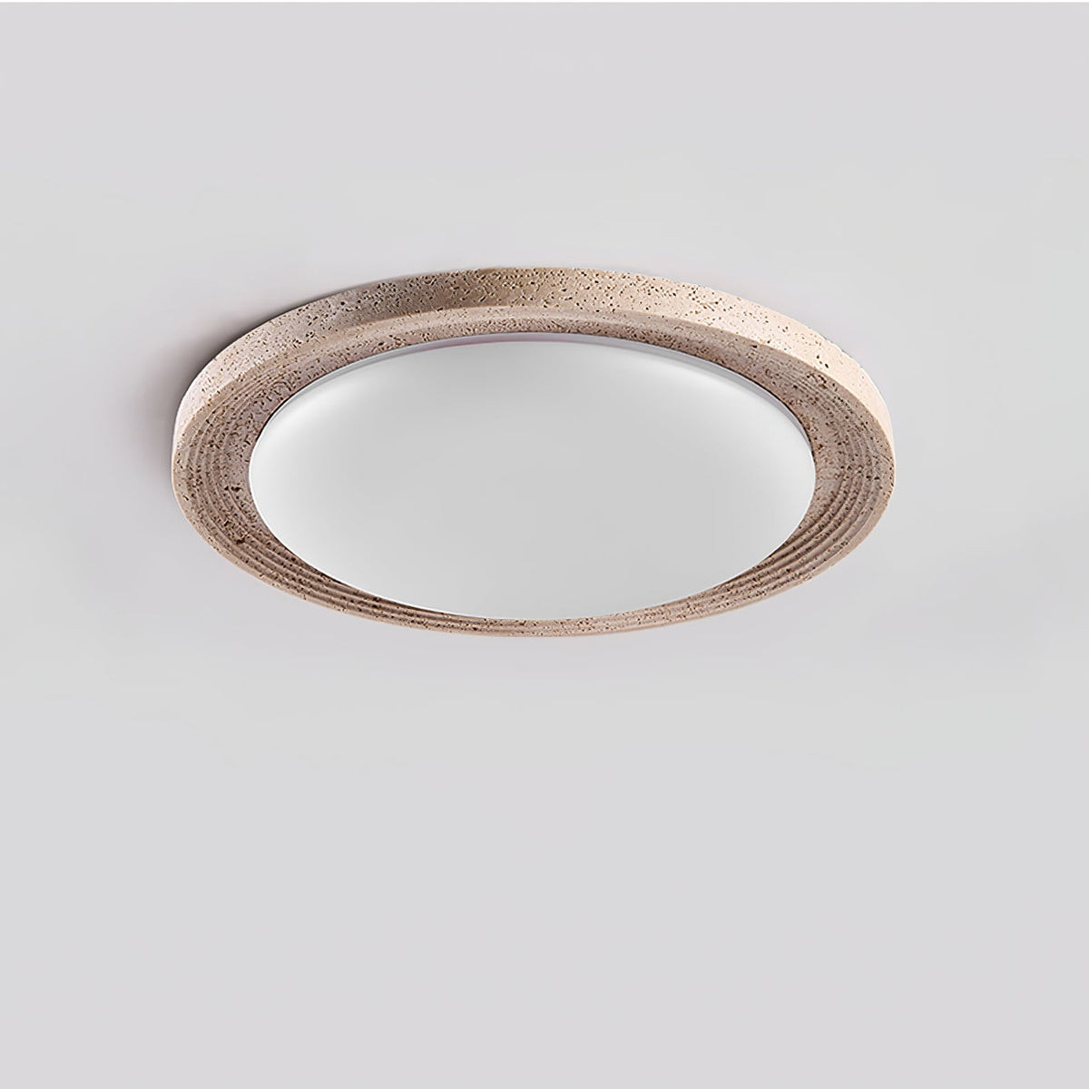 Soluna Ceiling Light in Natural Travertine – Modern Flush Mount LED