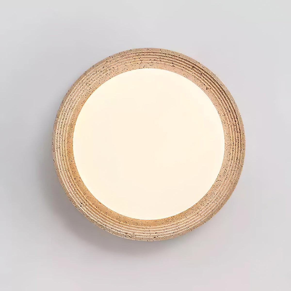 Soluna Ceiling Light in Natural Travertine – Modern Flush Mount LED
