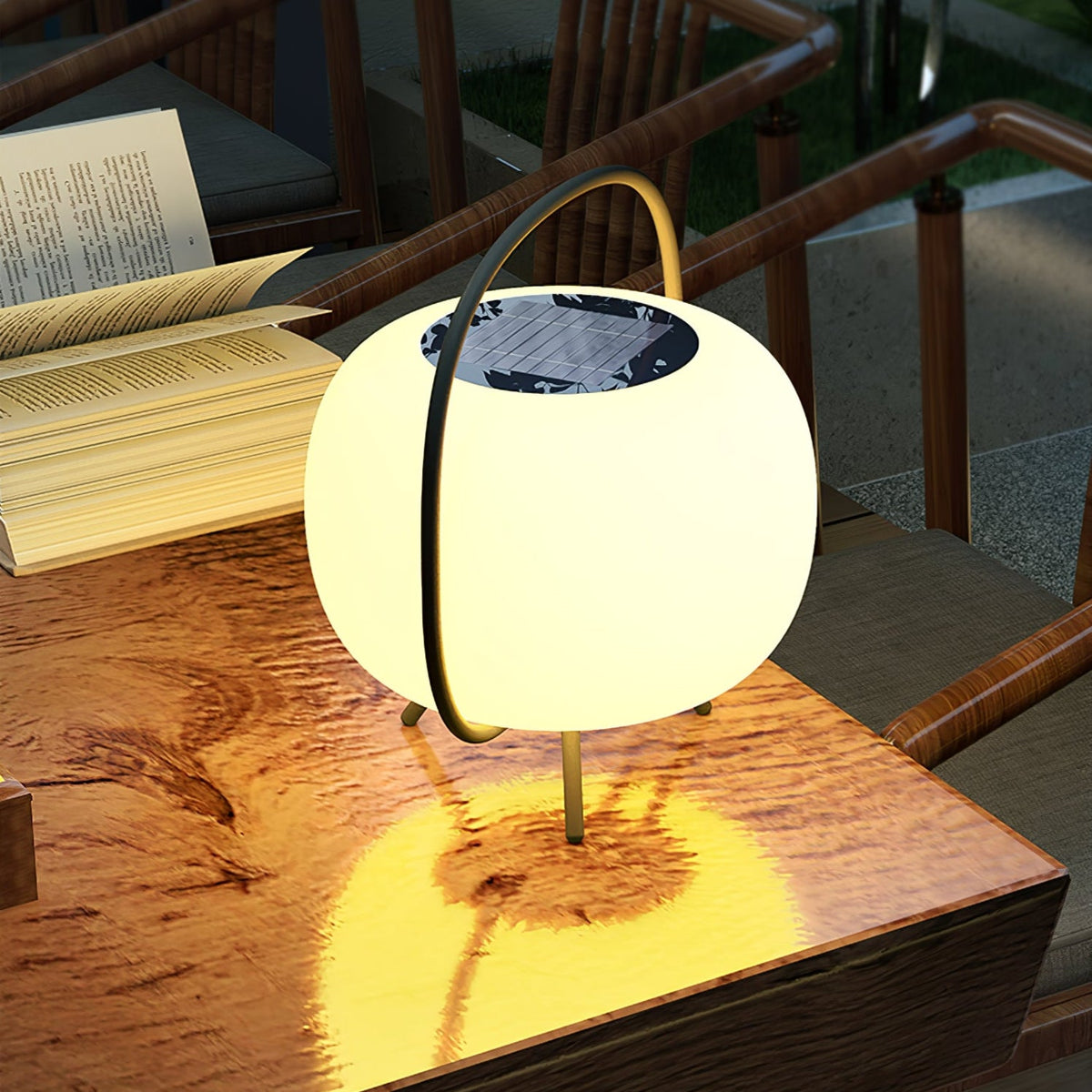 Soluna Pod Solar-Powered Outdoor Lantern with Ambient LED Glow