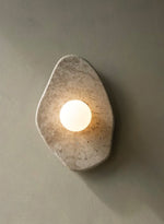 Soluna Stone Wall Sconce in Natural Marble with Warm Glow