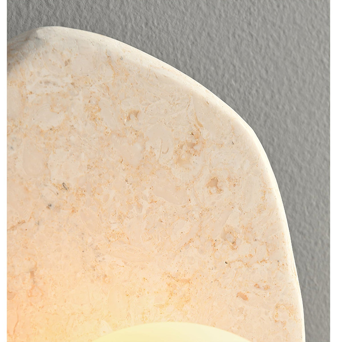 Soluna Stone Wall Sconce in Natural Marble with Warm Glow