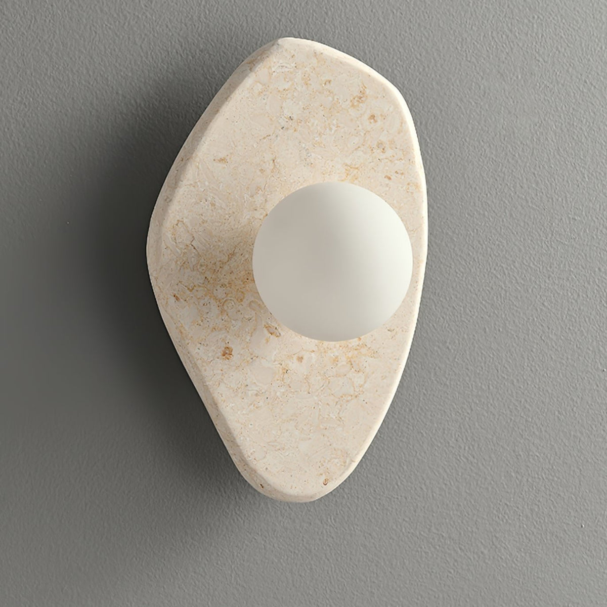 Soluna Stone Wall Sconce in Natural Marble with Warm Glow