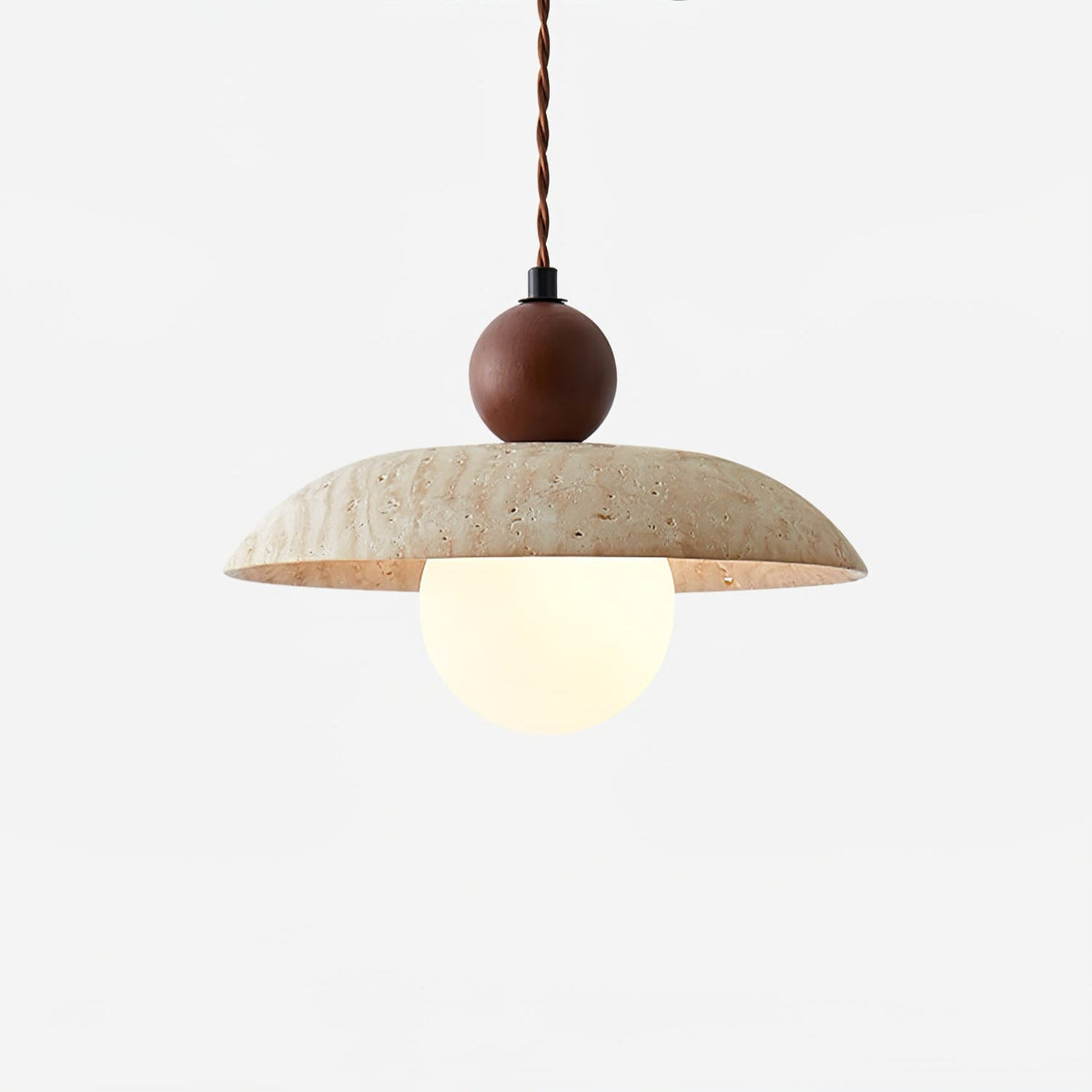 Soluna Travertine Pendant Light – Handcrafted Natural Stone Hanging Lamp