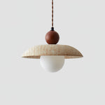 Soluna Travertine Pendant Light – Handcrafted Natural Stone Hanging Lamp