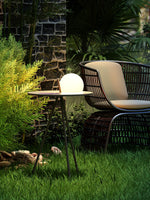 Soluna Tripod Solar Outdoor Lamp with Side Table in Silver Gray