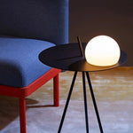 Soluna Tripod Solar Outdoor Lamp with Side Table in Silver Gray