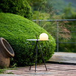 Soluna Tripod Solar Outdoor Lamp with Side Table in Silver Gray