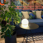 Soluna Tripod Solar Outdoor Lamp with Side Table in Silver Gray