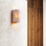 Solunar Veil Wall Sconce — Fluted Travertine LED Wall Light