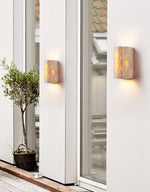 Solunar Veil Wall Sconce — Fluted Travertine LED Wall Light