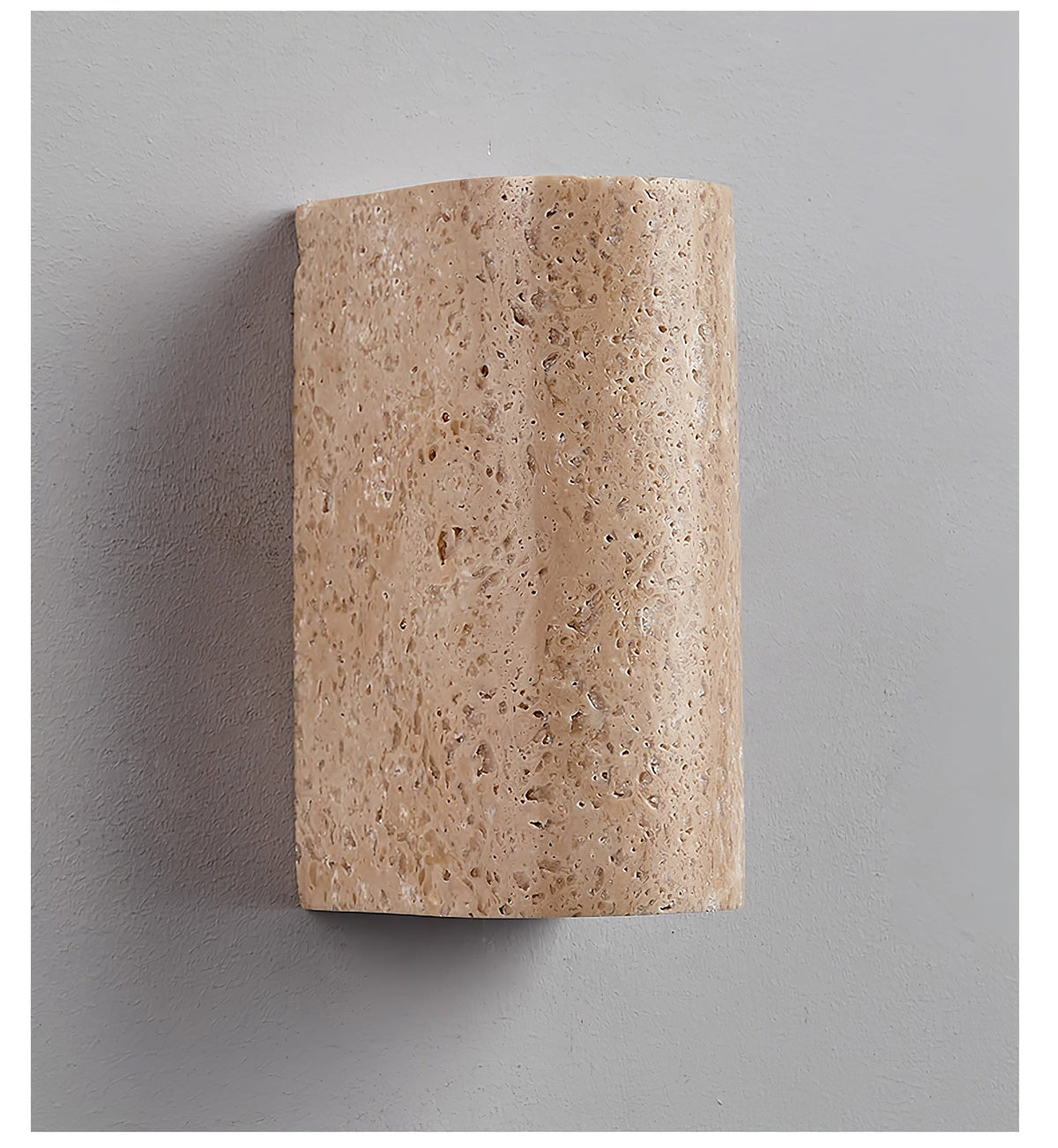 Solunar Veil Wall Sconce — Fluted Travertine LED Wall Light