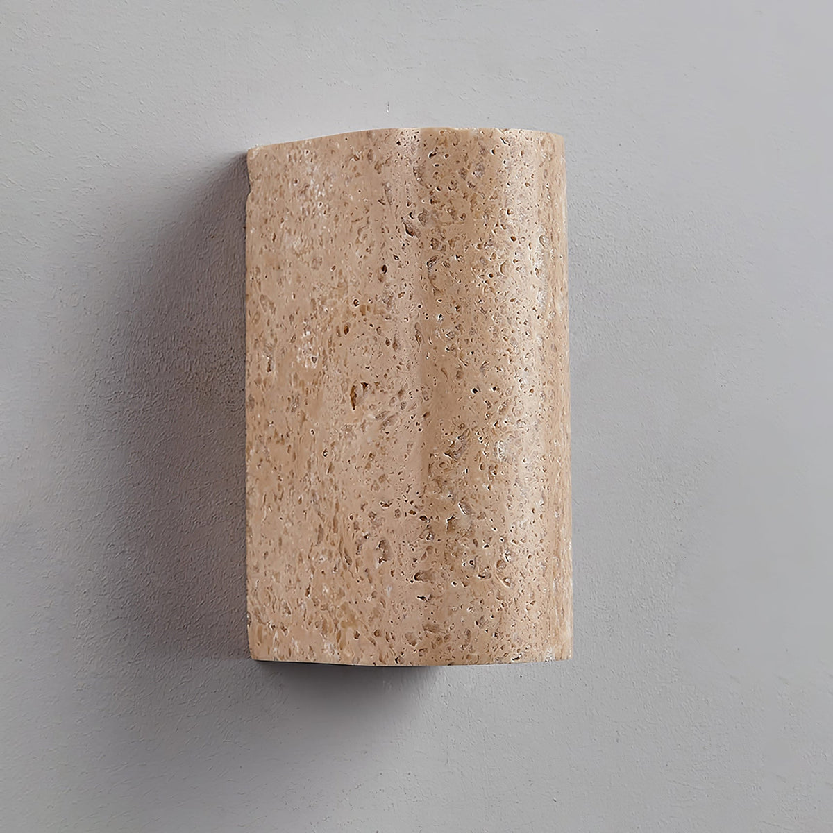 Solunar Veil Wall Sconce — Fluted Travertine LED Wall Light
