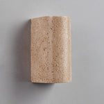 Solunar Veil Wall Sconce — Fluted Travertine LED Wall Light