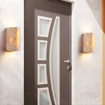 Solunar Veil Wall Sconce — Fluted Travertine LED Wall Light