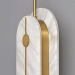 Solvane Alabaster Wall Sconce – Modern Brass LED Wall Light