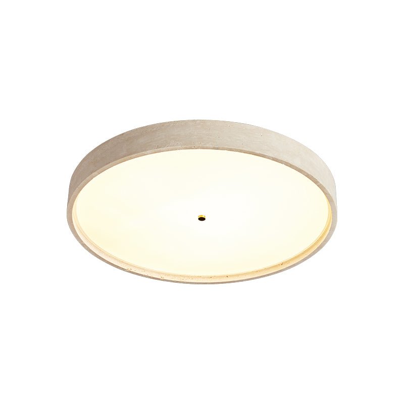 Solvara Disc Travertine Ceiling Light in Yellow Stone