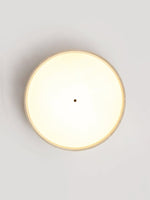Solvara Disc Travertine Ceiling Light in Yellow Stone