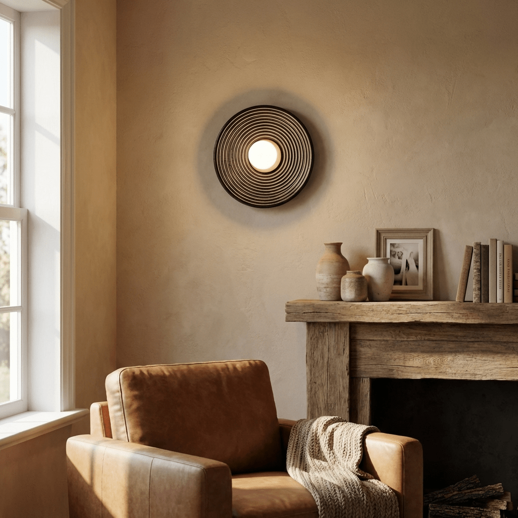 Solvara Ripple Wood Wall Sconce – Modern Sculptural Lighting