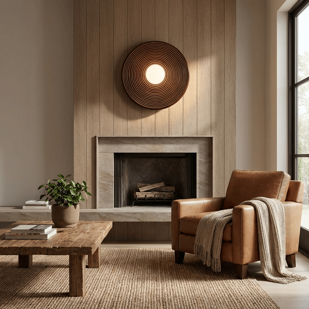 Solvara Ripple Wood Wall Sconce – Modern Sculptural Lighting
