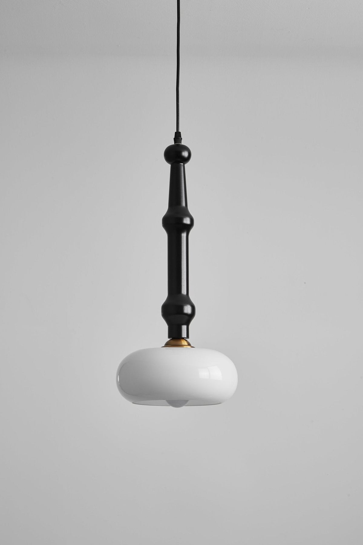 Solvra Modern Wood and Amber Glass Pendant Light for Dining Room