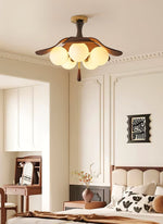 Solyntha Wooden Petal Ceiling Light with Glass Globes