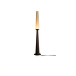 Sora Totem Floor Lamp — Sculptural Solid Wood Base with Fabric Shade