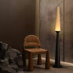 Sora Totem Floor Lamp — Sculptural Solid Wood Base with Fabric Shade