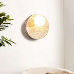 Sorella Travertine Wall Sconce with Opal Glass Globe