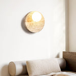Sorella Travertine Wall Sconce with Opal Glass Globe