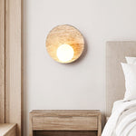 Sorella Travertine Wall Sconce with Opal Glass Globe