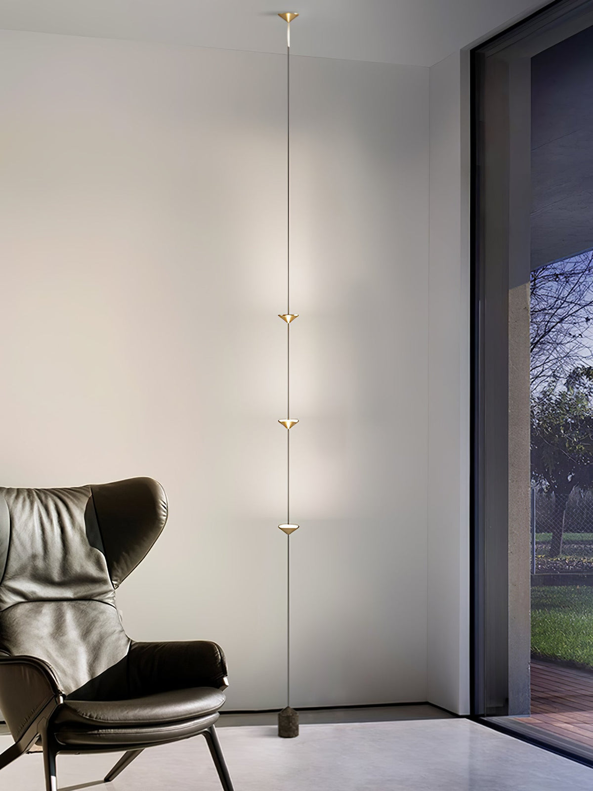 Soreluna LED Linear Pendant Light with Marble Counterweight