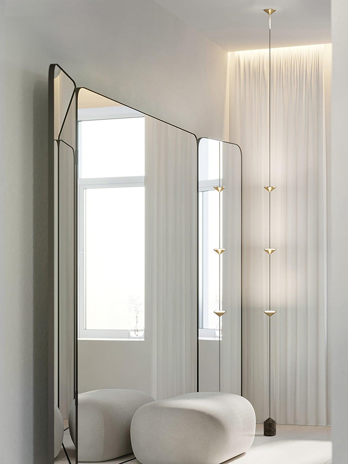 Soreluna LED Linear Pendant Light with Marble Counterweight