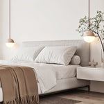 Soren Travertine Pendant Light – Natural Stone & Opal Glass Sphere