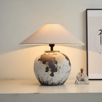 Speckled Globe Ceramic Table Lamp — Artisanal Wabi-Sabi Accent Light