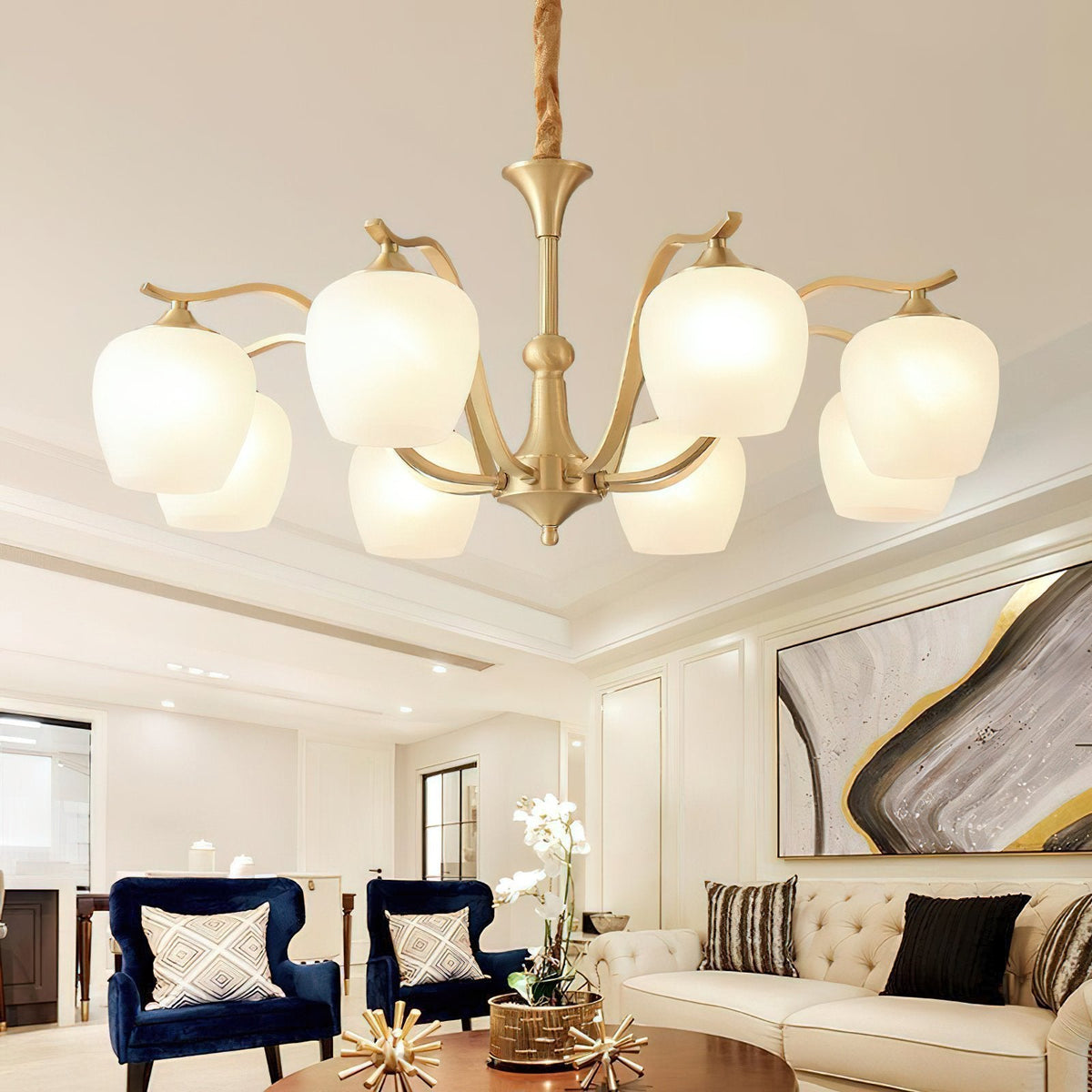 Spherical Brass Chandelier