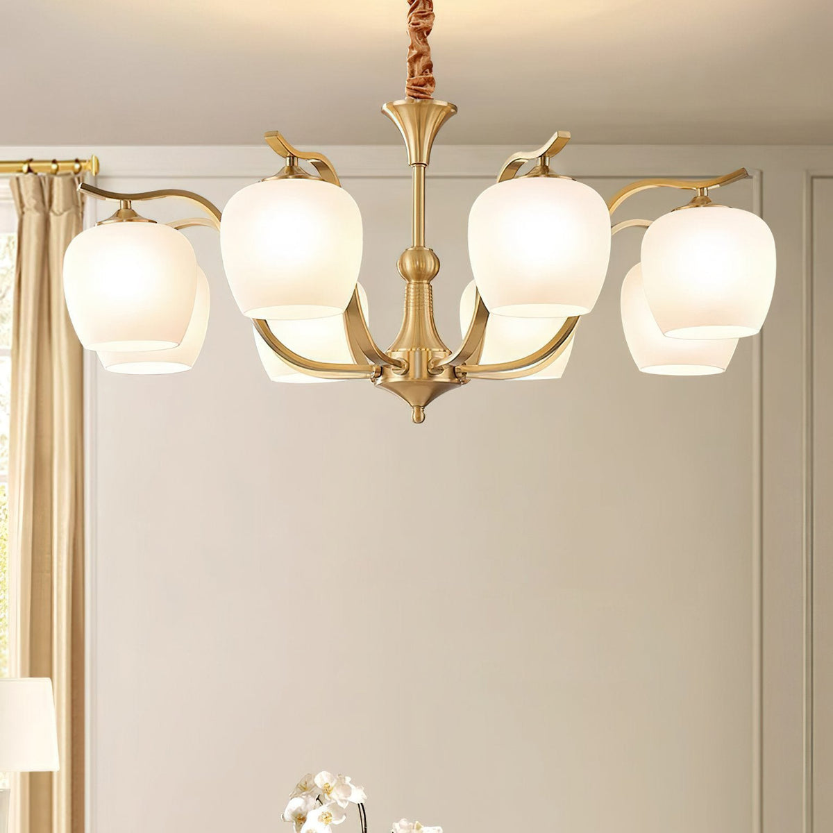 Spherical Brass Chandelier