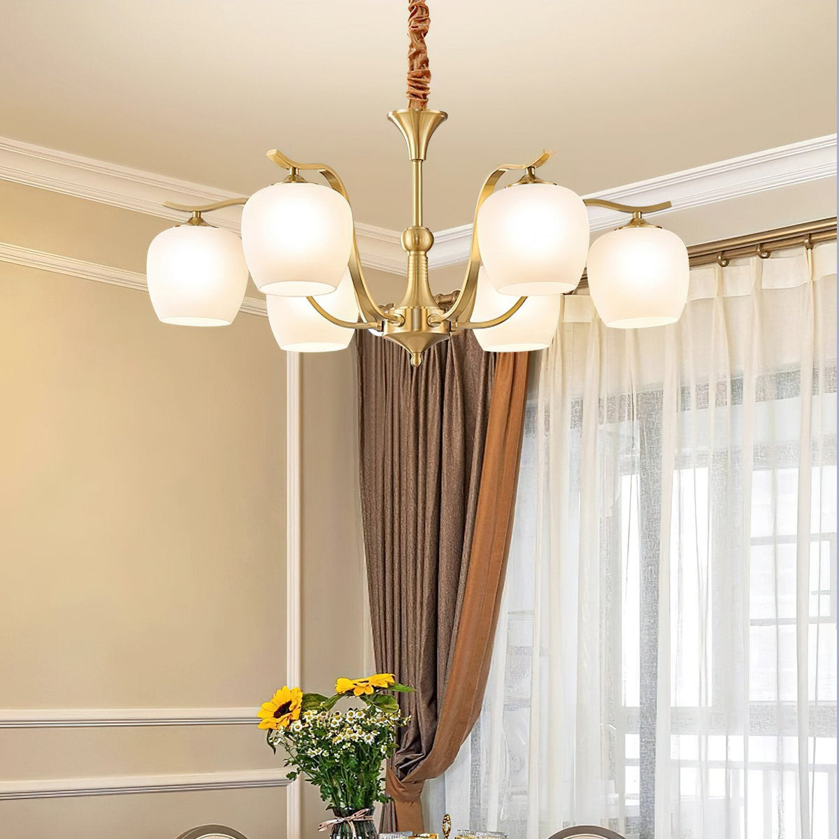 Spherical Brass Chandelier