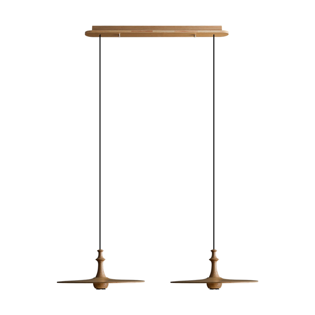 Spindle Disc Wood Pendant Light – Modern Minimalist Ceiling Lamp